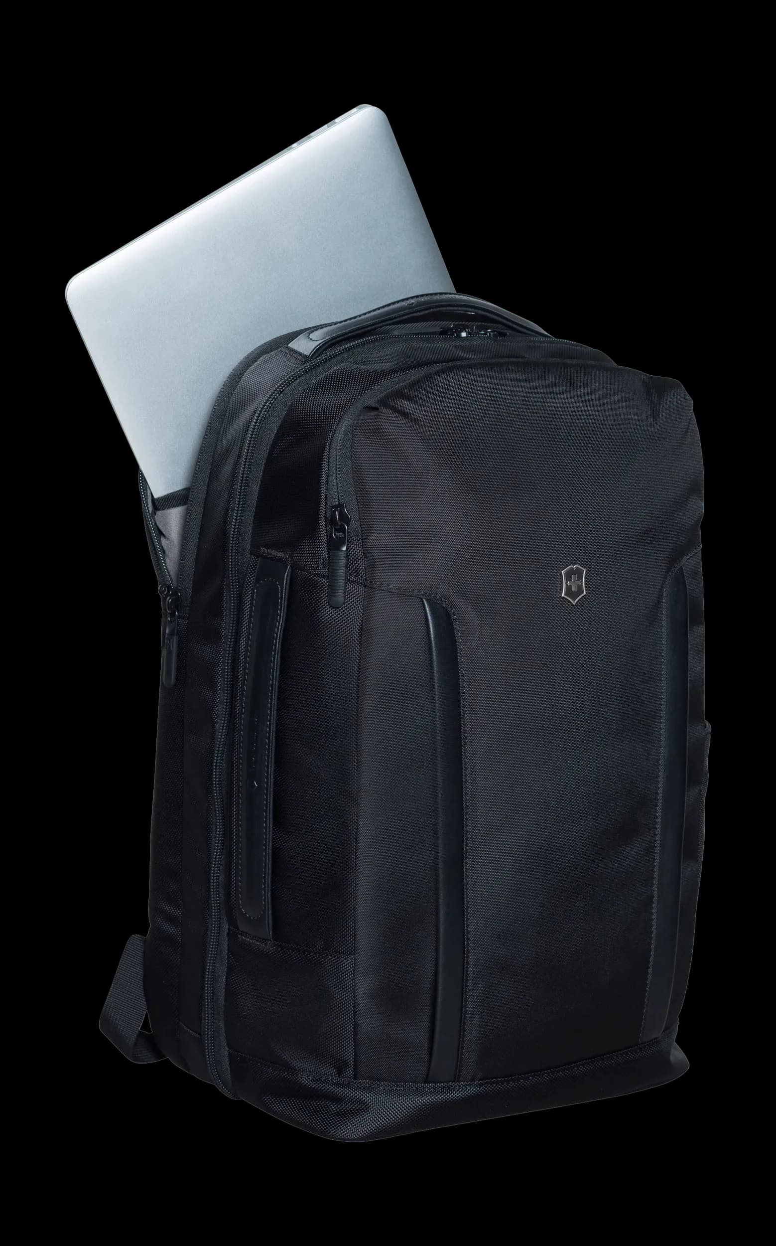 Schwarzer Rucksack für Damen & Herren mit laptop