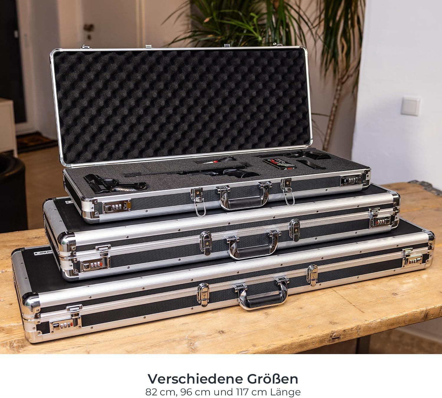 Waffenkoffer abschließbar für Gewehre groesse 82x36x12 alle koffer