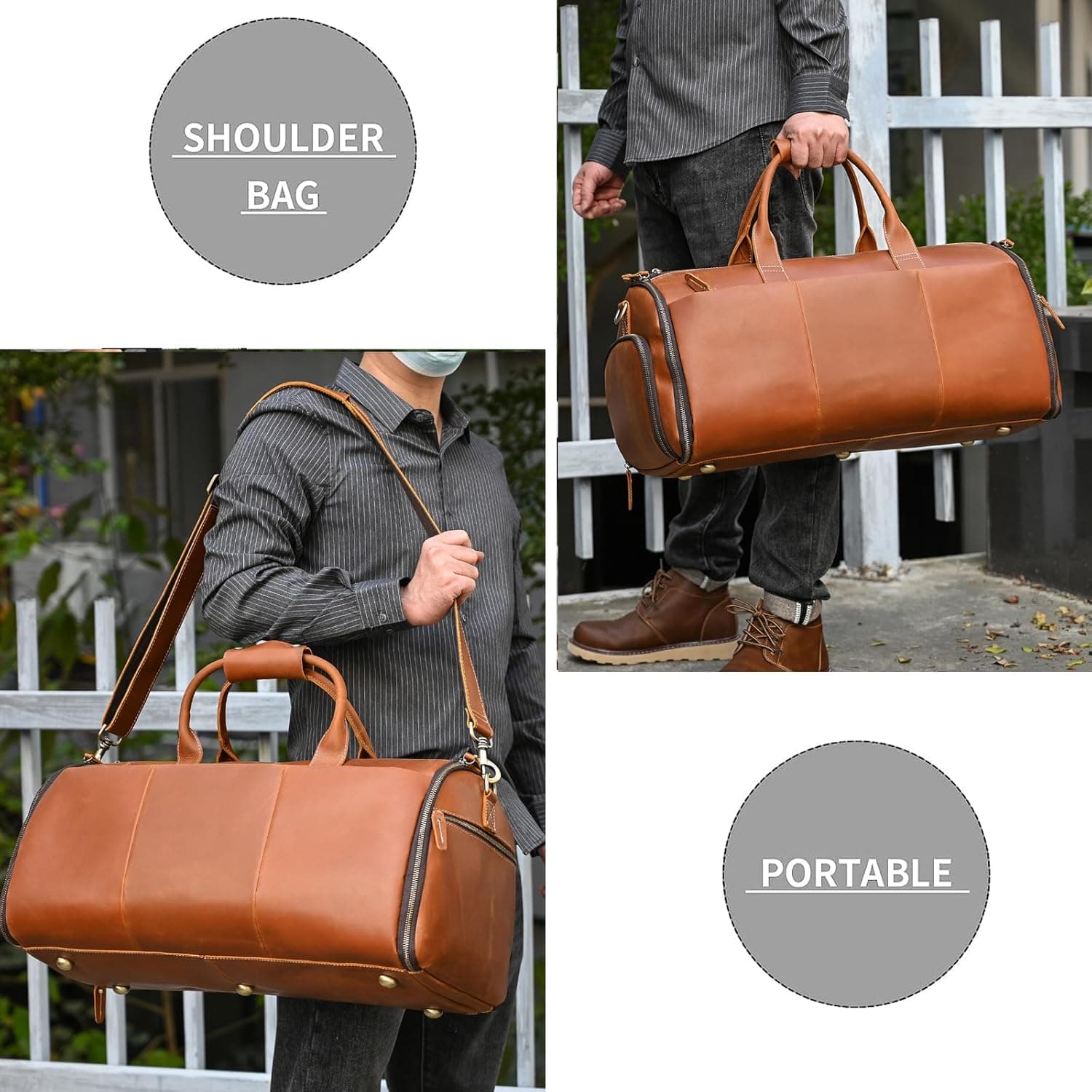 Leder Weekender Herren Damen mehr personenbilder