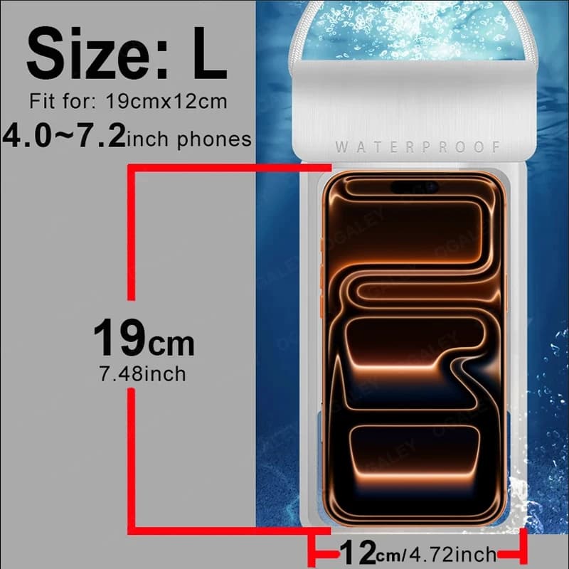 Wasserdichte Handyhülle transparent IPX8