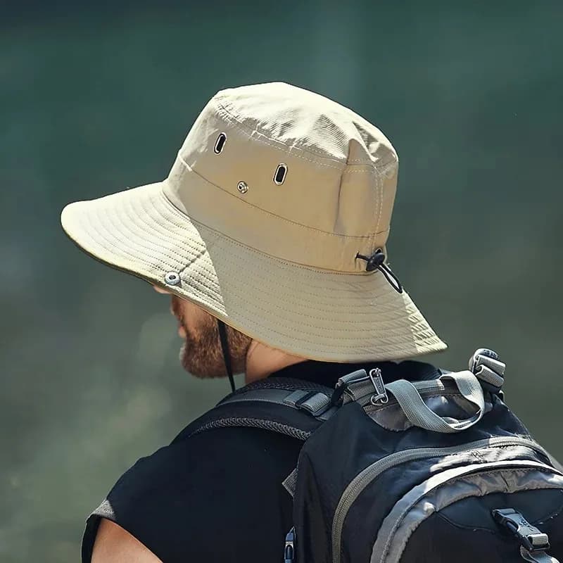 Buschhut mit breiter Krempe - Wasserabweisender Outdoor Sonnenhut, Khaki