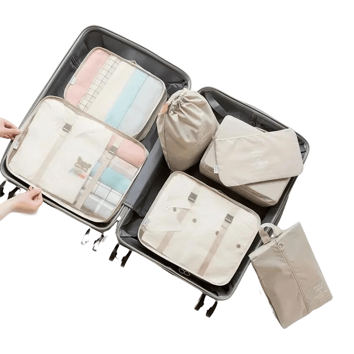 7-teiliges Reise-Organizer-Set für Koffer & Rucksack