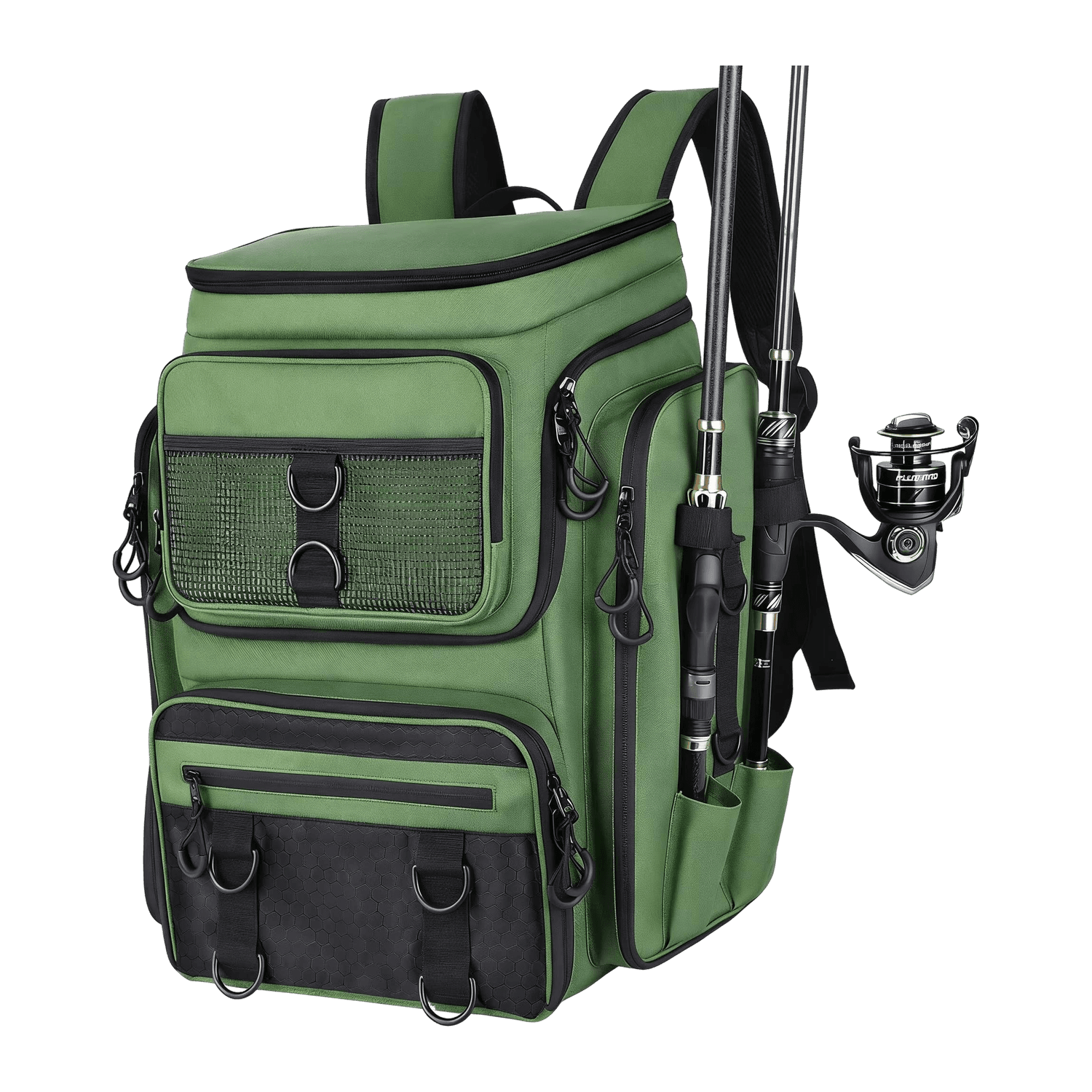 Premium Angelrucksack 42L mit Rutenhaltern