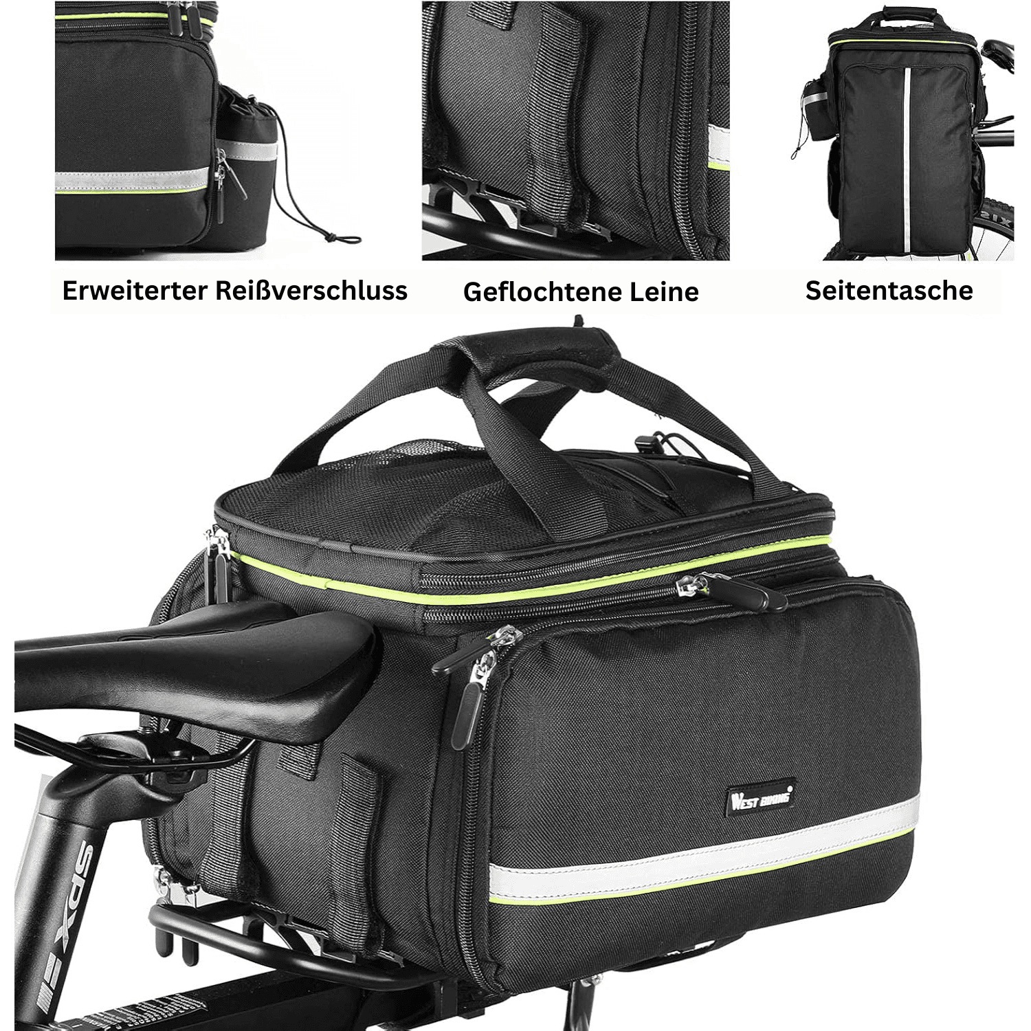 Fahrrad Gepäckträgertasche auf dem fahrrad