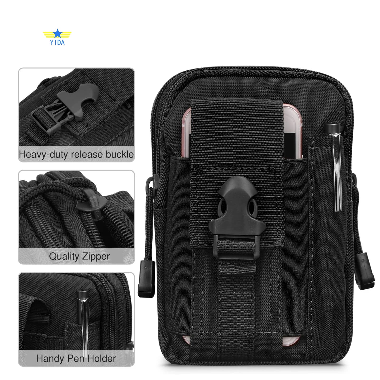 EDC Tasche geoeffnet - Innenansicht mit Schlaufen