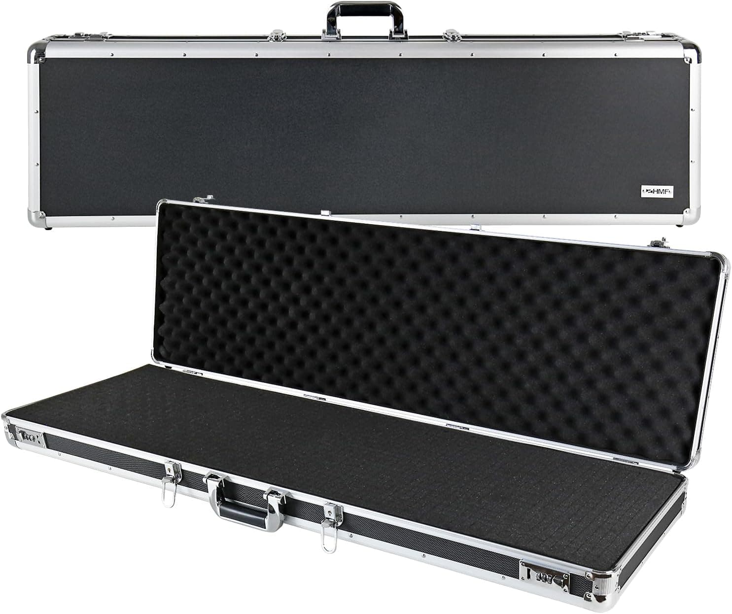 HMF Alu Waffenkoffer für Gewehre – Passgenaue Transportlösung mit Rasterschaum & Zahlenschloss für deine wertvolle Langwaffe Bild 0