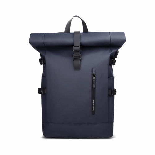 Rolltop Rucksack Damen Herren weiß dunkelblau