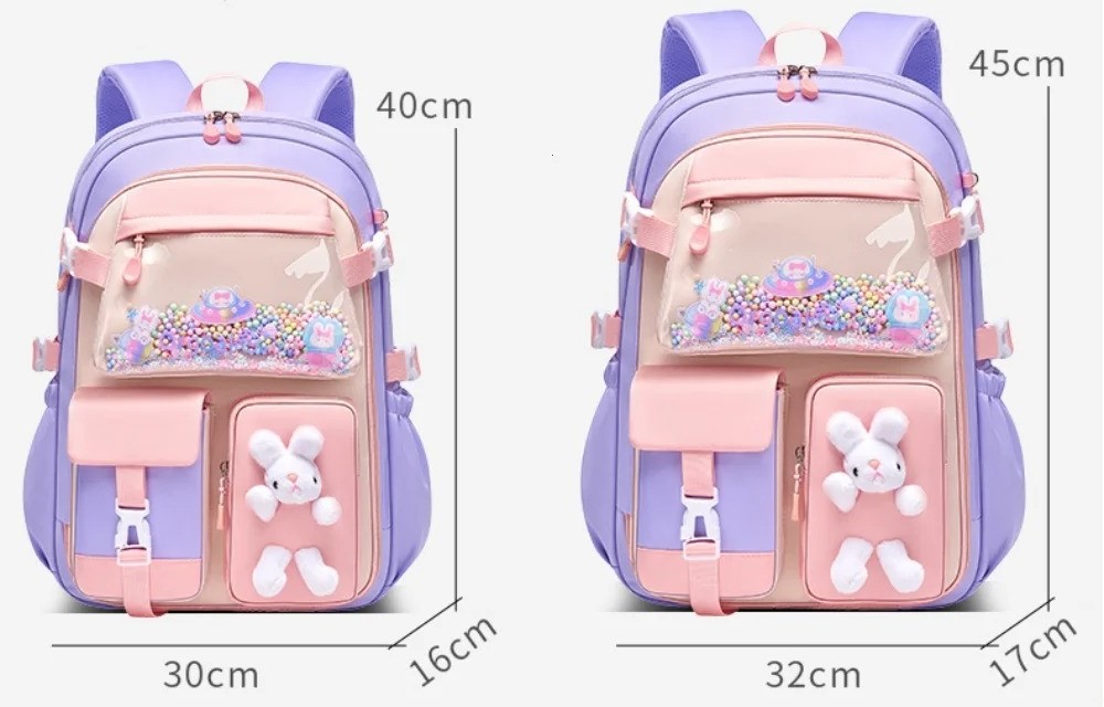 Mädchen schulranzen zwei groessen im detail