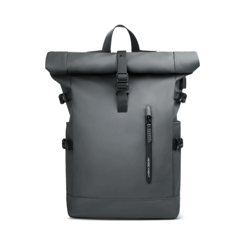 Rolltop Rucksack Damen Herren weiß grau