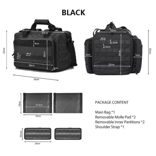 Waffentasche für Kurzwaffen schwarz maße
