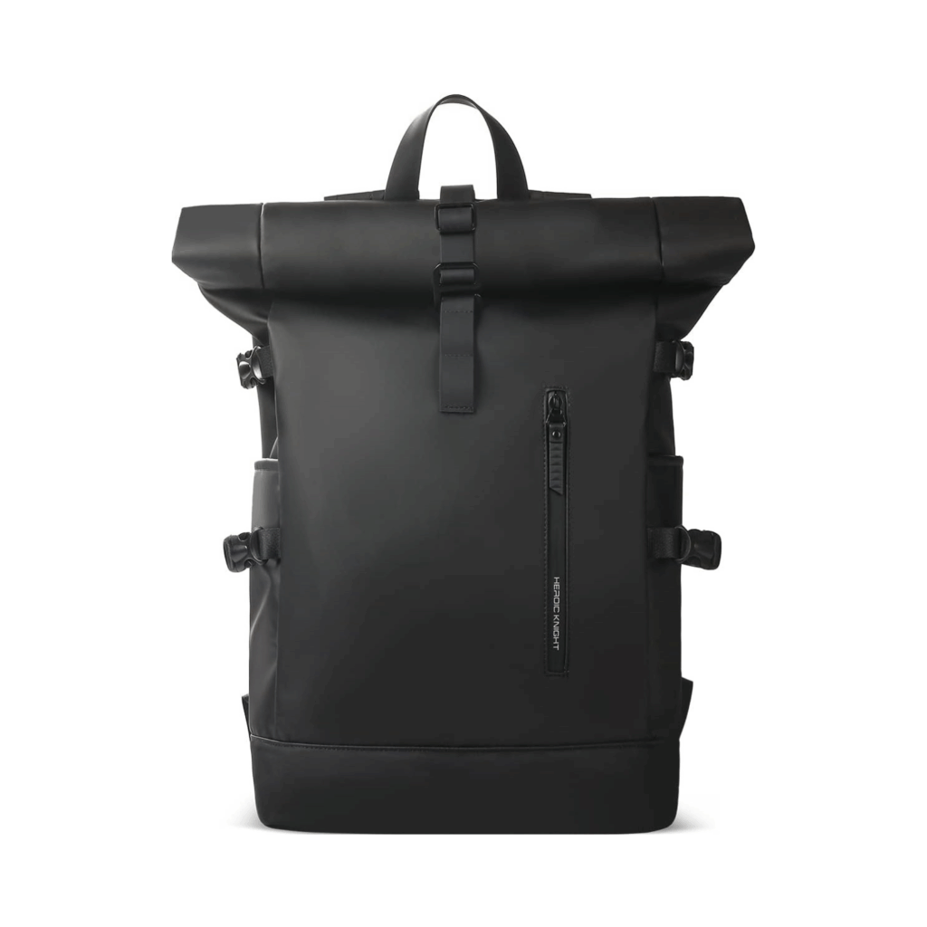 Rolltop Rucksack Damen Herren schwarz