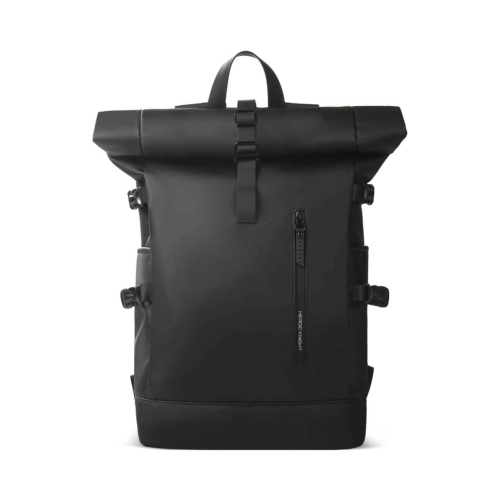 Rolltop Rucksack Damen Herren schwarz