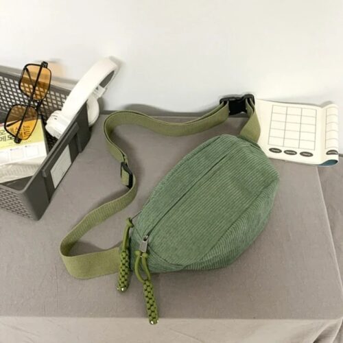 Bauchtasche cord Damen groß grün beispiel