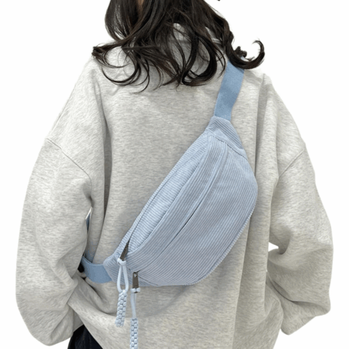 Bauchtasche cord Damen groß auf nem rücken