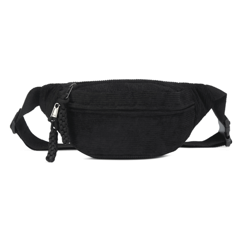 Bauchtasche cord Damen groß schwarz