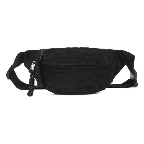 Bauchtasche cord Damen groß schwarz