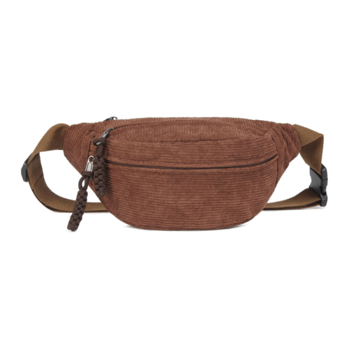 Bauchtasche cord Damen groß braun