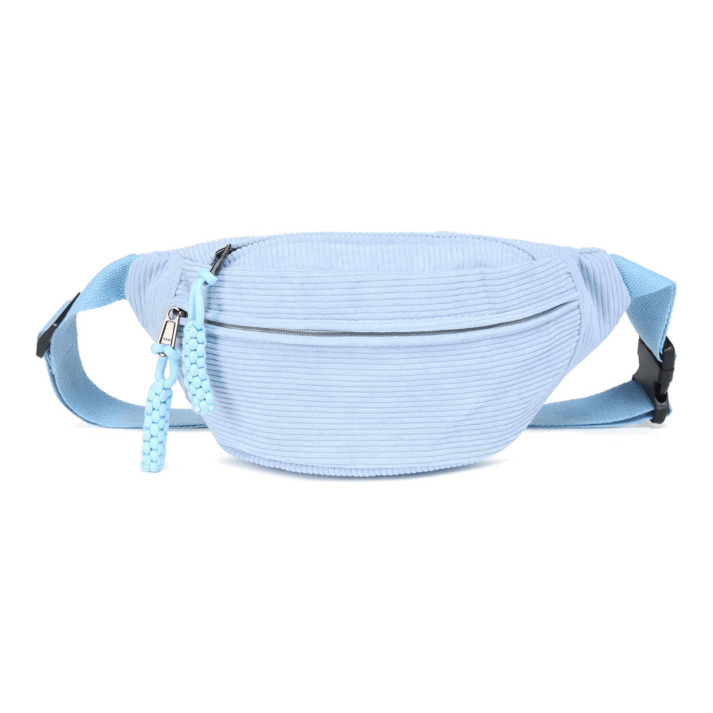 Bauchtasche cord Damen groß blau