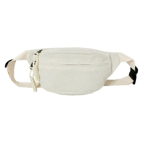 Bauchtasche cord Damen groß weiß