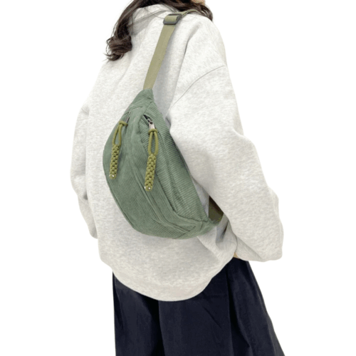 Bauchtasche cord Damen groß hinten