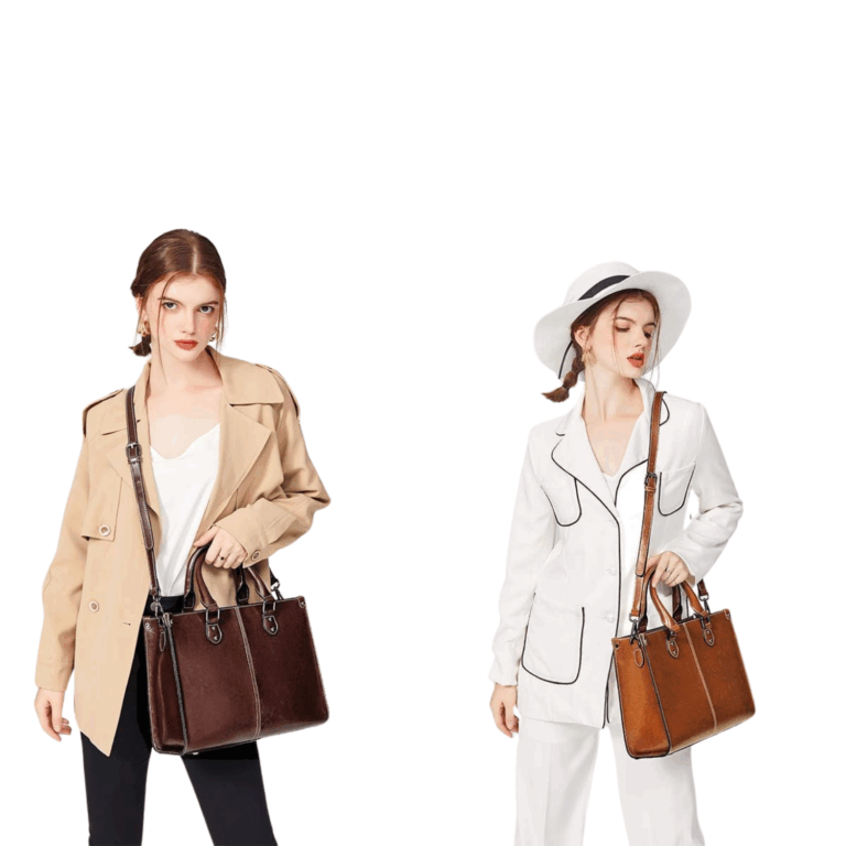 Ledertasche Damen, Handtasche Leder mit zwei damen