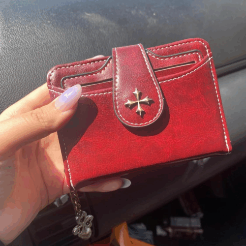 Geldbörse Damen, kleines portemonnaie auf einer hand