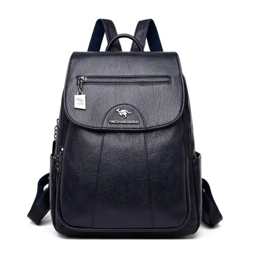 Lederrucksack Damen Elegant und modern dunkelblau