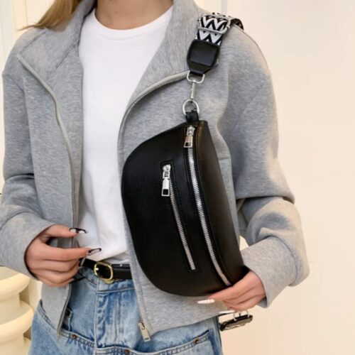 Bauchtasche damen, kleine Gürteltasche Damen Leder auf einer schulter