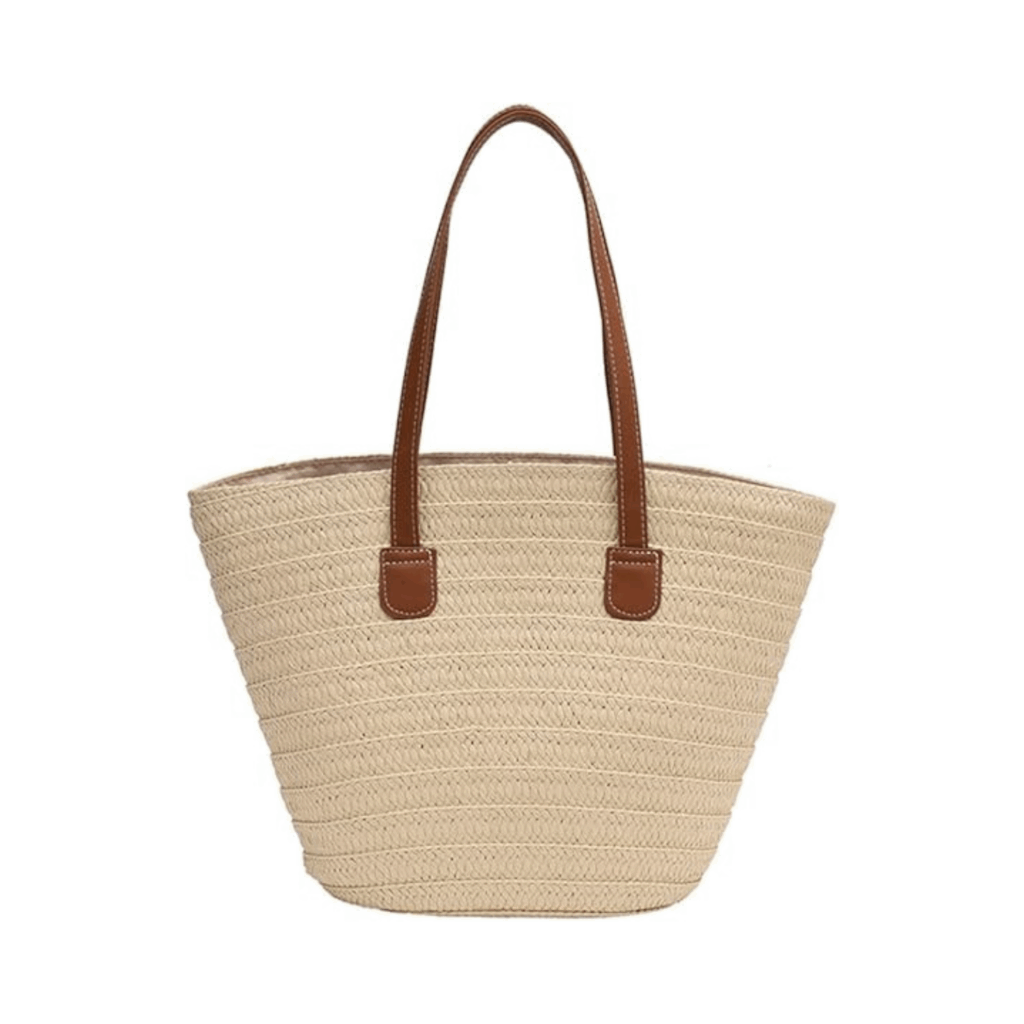 Große strandtasche, Korbtasche Shopper beige