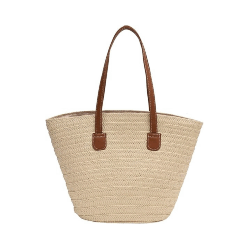 Große strandtasche, Korbtasche Shopper beige