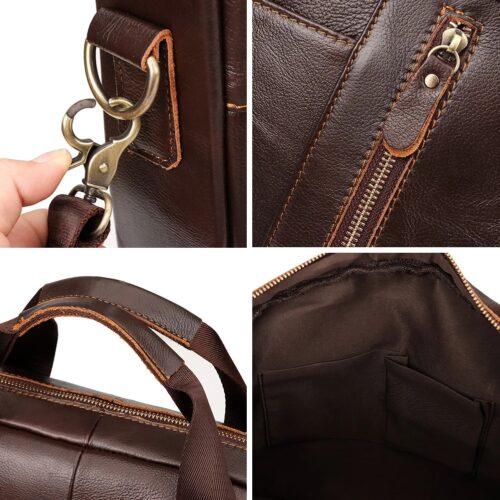 Laptoptasche Leder Herren details