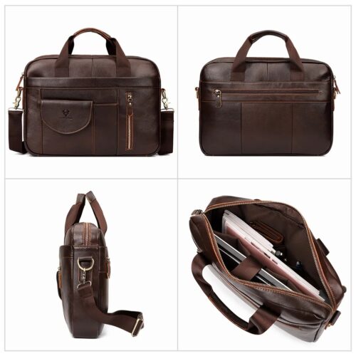 Laptoptasche Leder Herren alle seiten