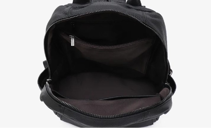 Lederrucksack Damen von innen