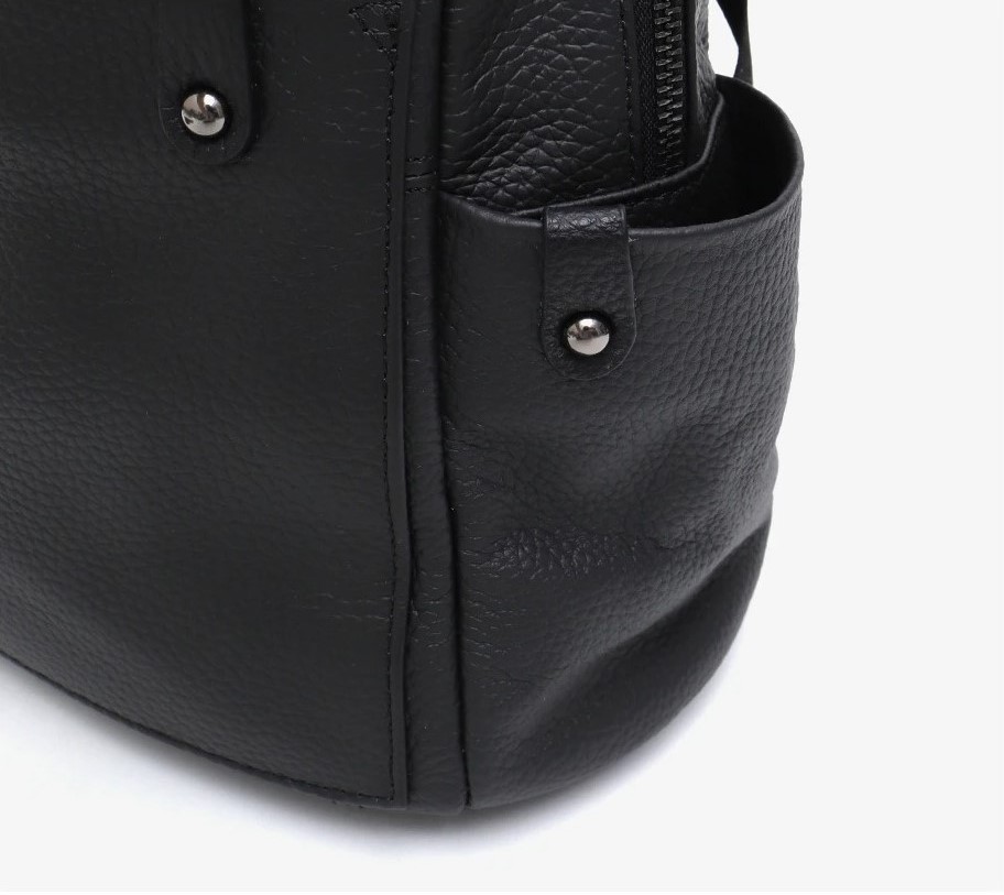 Lederrucksack Damen außentasche seitlich