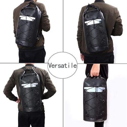 Wasserdichter rucksack, wasserdichte Tasche alle seiten schwarz