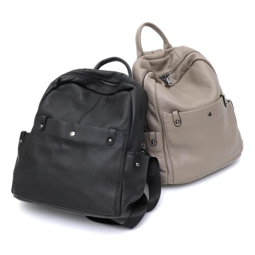 Damen rucksack leder schwarz und beige