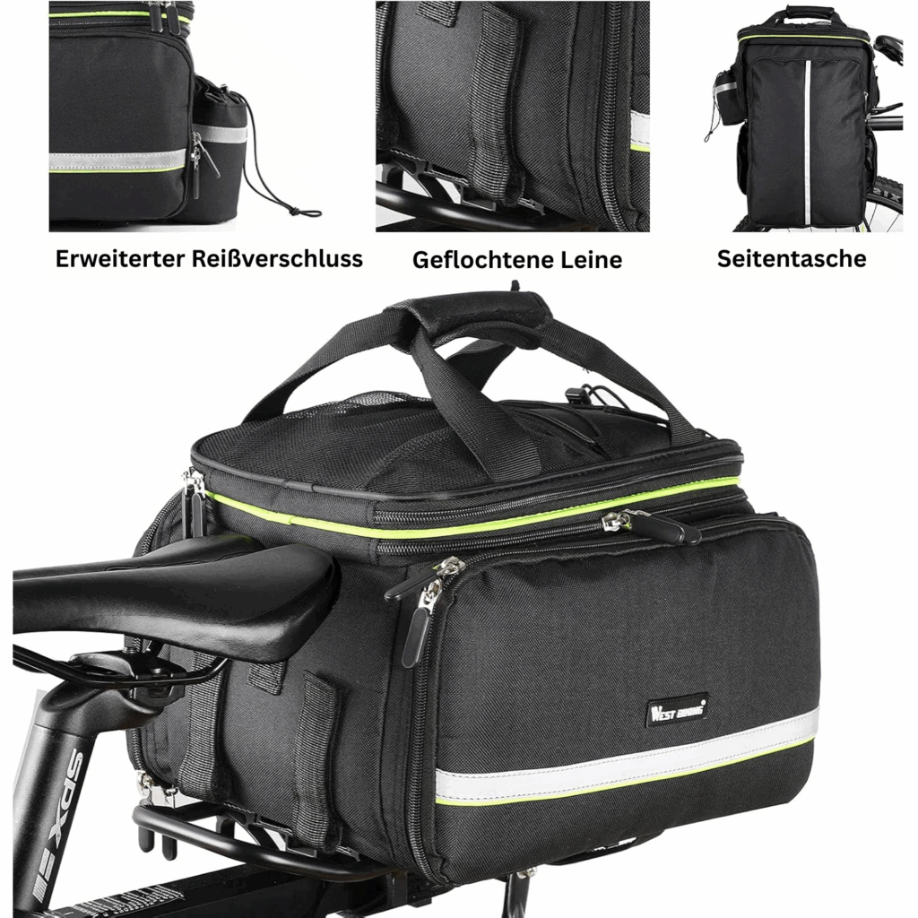 Fahrrad Gepäckträgertasche auf dem fahrrad