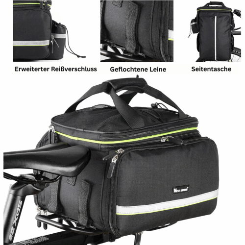 Fahrrad Gepäckträgertasche auf dem fahrrad