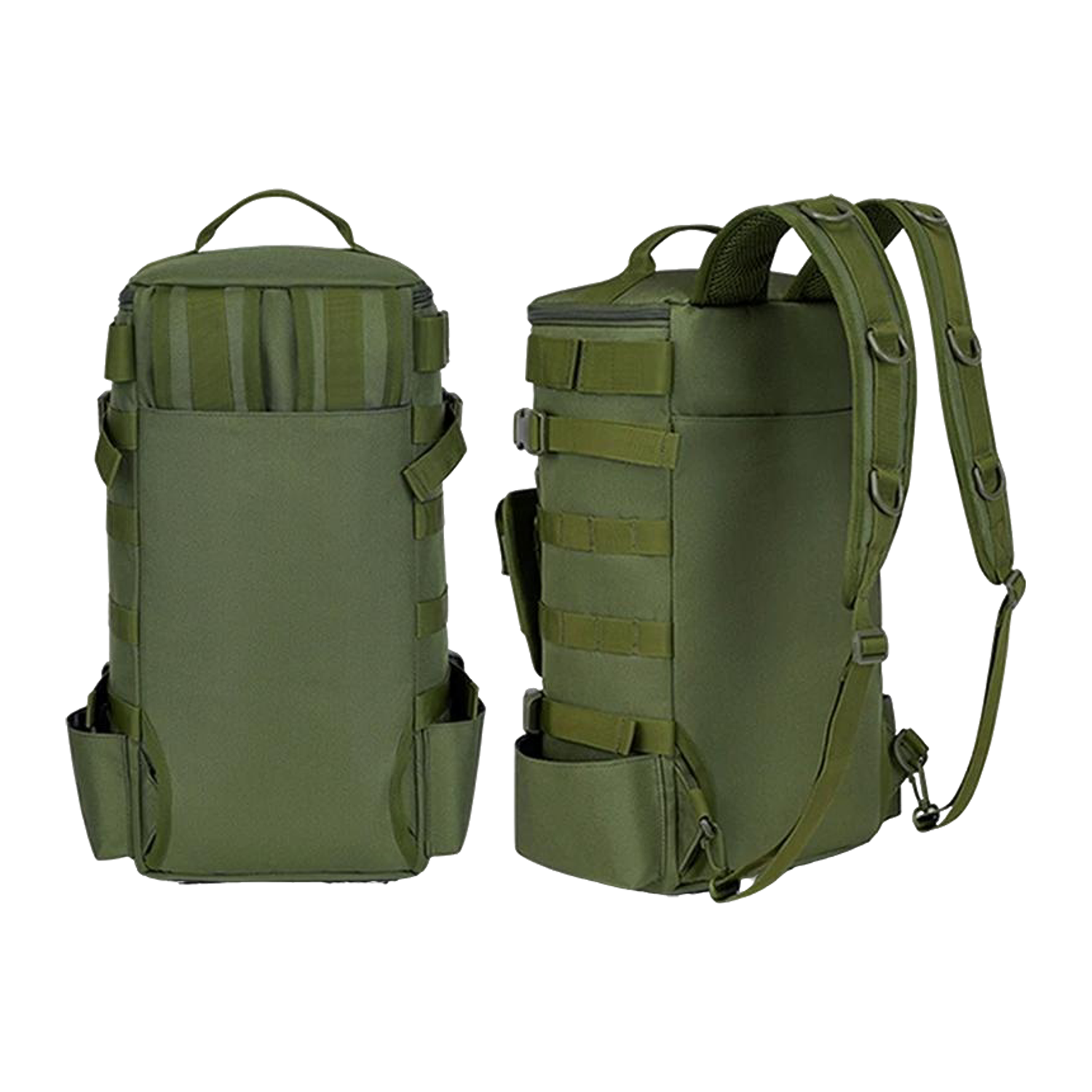 Angelrucksack mit Rutenhalter und Molle - für Rollen, Köder und Zubehör