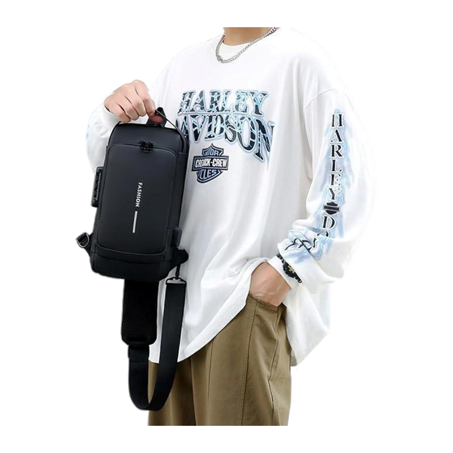 Diebstahlsichere Brusttasche mit RFID-Fach aus dem Veldivo-Katalog