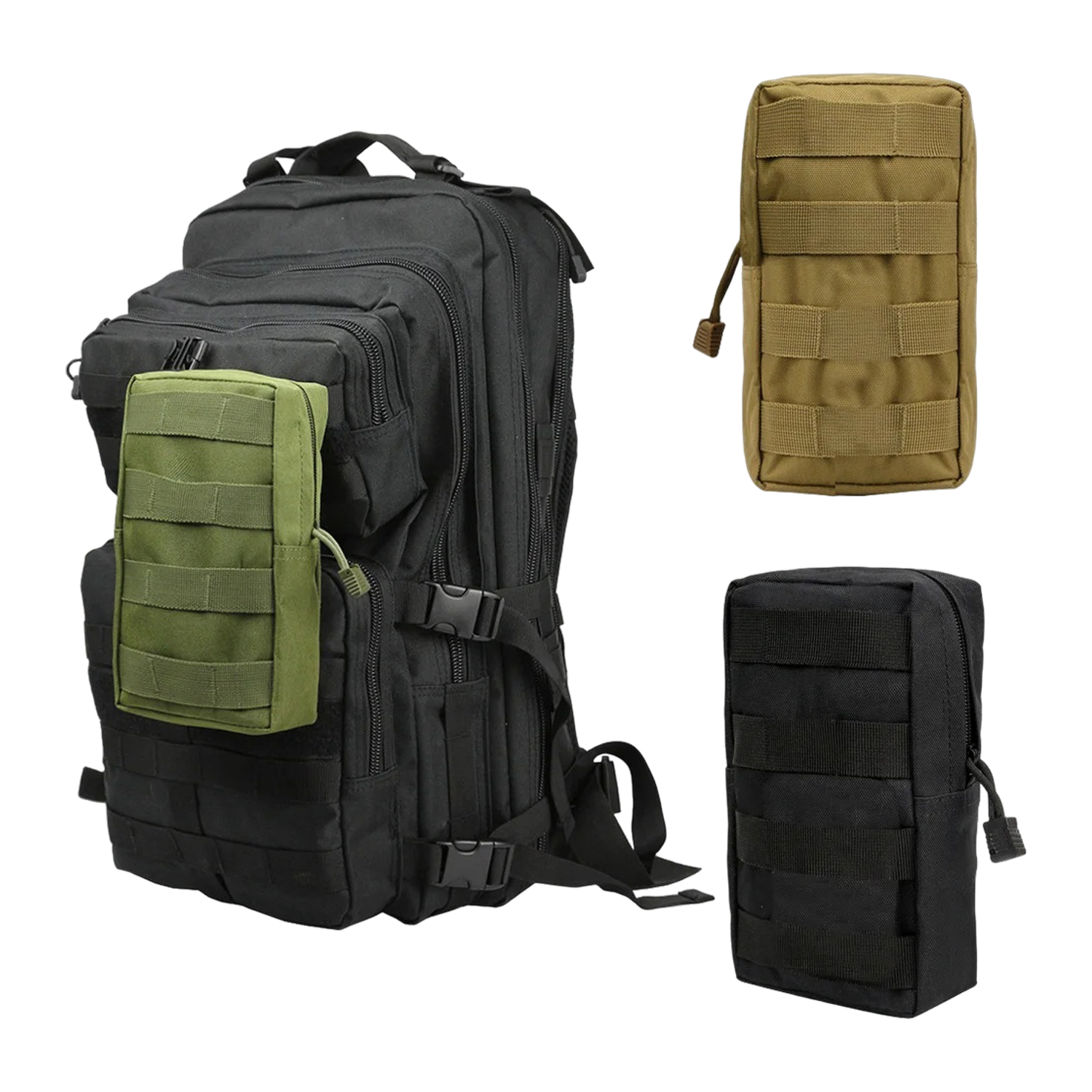 Taktische MOLLE Guerteltasche - EDC Holster-Tasche fuer Guertel und Rucksack